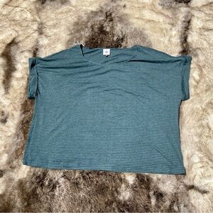 Cabi Teal Stripe Short Sleeve T-shirt sz XL